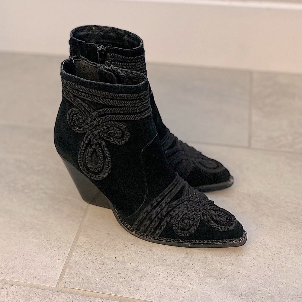 Jeffrey Campbell Western Boot Embroidered Suede